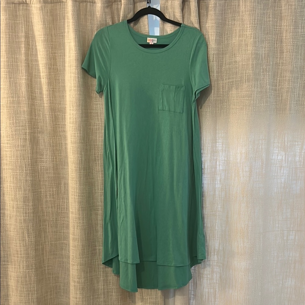 Blueish Green Short Sleeve Dress